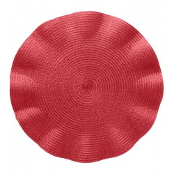 Lugar Americano 38cm de Poliéster Babado Vermelho Wolff